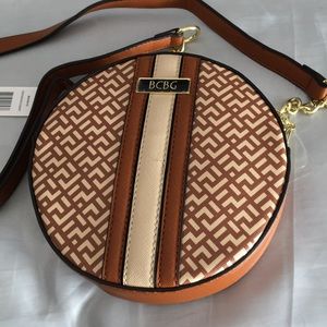 Like New BCBG Canteen Bag Cognac & Beige
